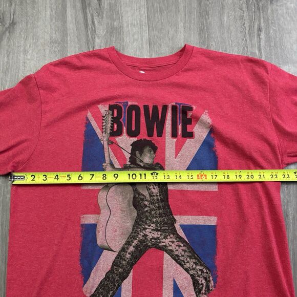 David Bowie Tee Shirt Men's Size XL Red Retro Band Rock British - Picture 6 of 8